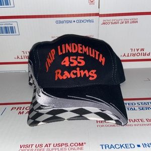 Skip Lindemuth Racing 455 Baseball Cap Checkered Flag Velcro dad Hat NASCAR race
